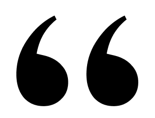 Illustration of a pair of stylized quotation marks.